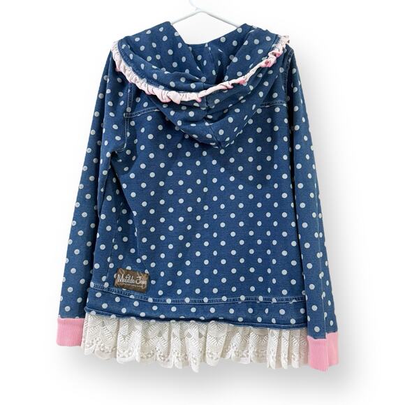 Matilda Jane Make Believe Far From Fiction Hooded Jacket Size 10 Denim Look - Picture 7 of 9
